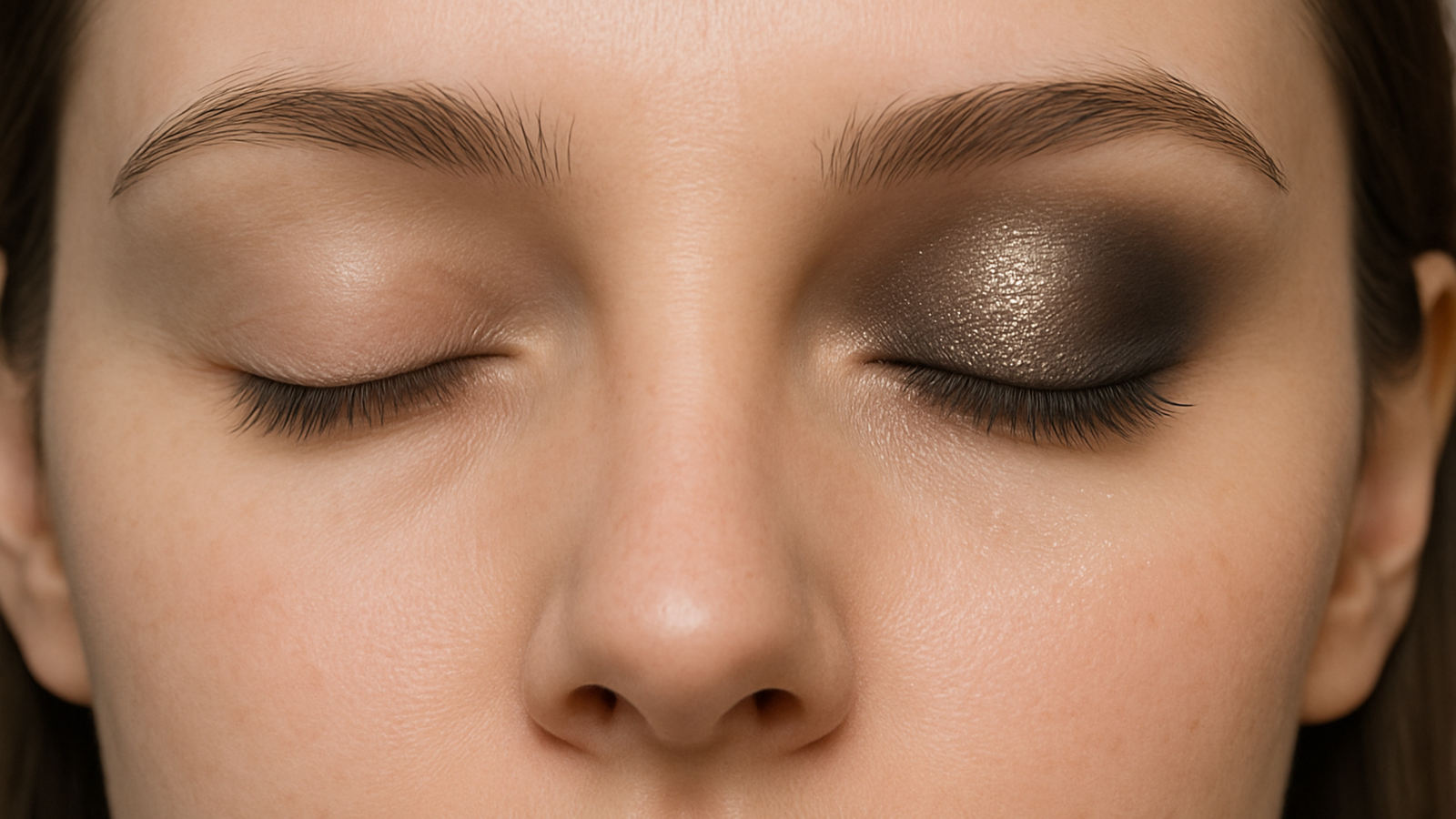 Natural Smokey Eye Makeup on one eye
