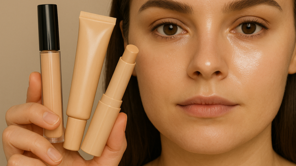 Comparison of liquid, cream, and stick concealers